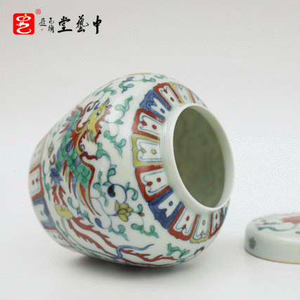 【中藝堂】成化天子罐 茶叶罐储物罐手绘 送客户送朋友送家人 收藏品