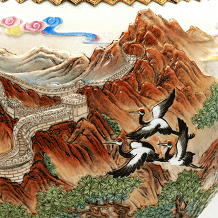 盛景江山百年尊 景泰蓝与瓷雕技艺结合的经典作品