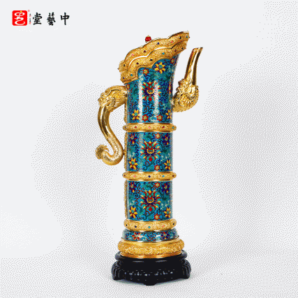 故宫传世六珍·霍铁辉亲铸 | 景泰蓝《多穆壶》 | 汉藏艺术融合的皇家法器​