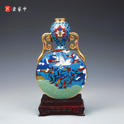 台北故宫同源再造 | 霍铁辉景泰蓝《海屋春禄》 | 双面吉祥，福寿同春​