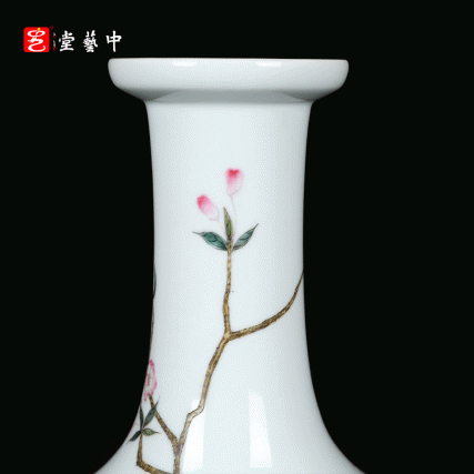 粉彩花卉盘口瓶 | 王辉大师珐琅彩传世之作 | 经典器型，繁花似锦，雅室生辉