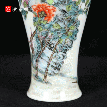 珐琅彩喜鹊牡丹淑女瓶 | 王辉大师以瓷塑形，旗袍为灵感，淑女婷婷 | 器型创新，彩绘典雅