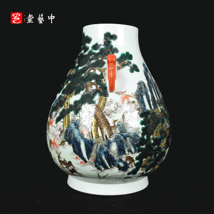 粉彩百鹿尊 | 王辉再造宫廷经典陈设重器 | 百鹿齐聚，福禄绵长，器宇恢弘