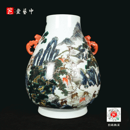 粉彩百鹿尊 | 王辉再造宫廷经典陈设重器 | 百鹿齐聚，福禄绵长，器宇恢弘