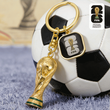 《26世界杯典藏版》FIFA会徽3D钥匙链 锌合金工艺铸造 官方授权正品球迷礼品