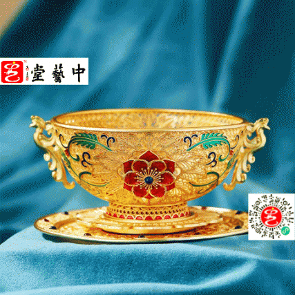 龙凤呈祥・花丝珐琅转运金碗
